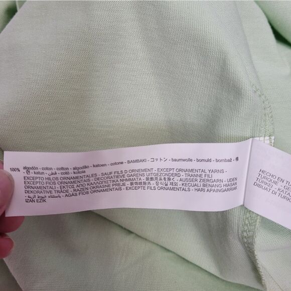 ZARA‎ mint green eyelet lace relaxed voluminous midi dress L - Picture 7 of 10